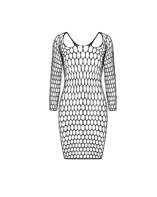 Бодістокінг-сукня з глибоким коміром Passion BS093 black, довгі рукави Бодістокінг-сукня з глибоким коміром Passion BS093 black, довгі рукави