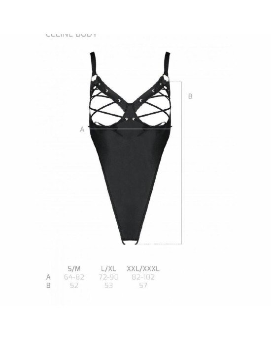 Боді з екошкіри CELINE BODY black S/M — Passion: з доступом, відкритий Боді з екошкіри CELINE BODY black S/M — Passion: з доступом, відкритий