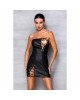 Мінісукня з екошкіри Celine Chemise black L/XL — Passion: шнурівка, трусики в комплекті Мінісукня з екошкіри Celine Chemise black L/XL — Passion: шнурівка, трусики в комплекті