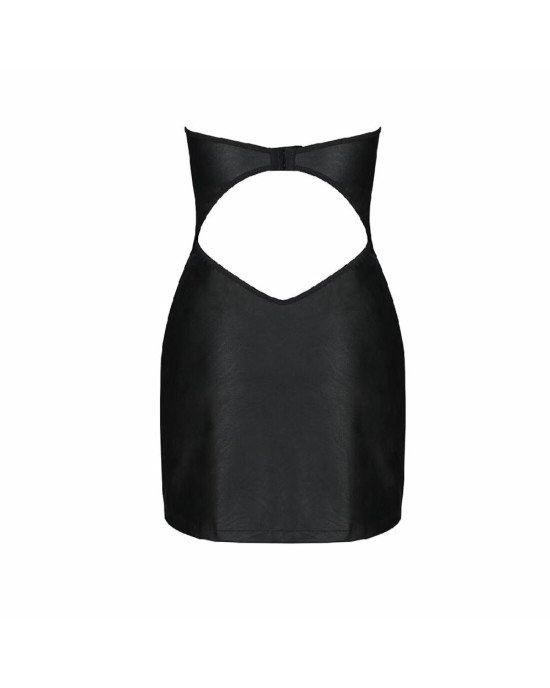 Мінісукня з екошкіри Celine Chemise black L/XL — Passion: шнурівка, трусики в комплекті Мінісукня з екошкіри Celine Chemise black L/XL — Passion: шнурівка, трусики в комплекті