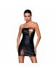 Мінісукня з екошкіри CELINE CHEMISE black S/M — Passion: шнурівка, трусики в комплекті Мінісукня з екошкіри CELINE CHEMISE black S/M — Passion: шнурівка, трусики в комплекті