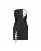 Мінісукня з екошкіри CELINE CHEMISE black XXL/XXXL — Passion: шнурівка, трусики в комплекті Мінісукня з екошкіри CELINE CHEMISE black XXL/XXXL — Passion: шнурівка, трусики в комплекті
