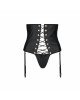Пояс-корсет з екошкіри Celine Set black L/XL — Passion: шнурівка, знімні пажі для панчіх, стрінги Пояс-корсет з екошкіри Celine Set black L/XL — Passion: шнурівка, знімні пажі для панчіх, стрінги