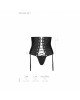 Пояс-корсет з екошкіри Celine Set black L/XL — Passion: шнурівка, знімні пажі для панчіх, стрінги Пояс-корсет з екошкіри Celine Set black L/XL — Passion: шнурівка, знімні пажі для панчіх, стрінги