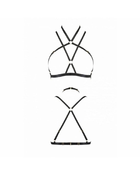 Портупея-стрепи Kelis Bra black XXL/XXXL — Passion Exclusive: трусики в комплекті Портупея-стрепи Kelis Bra black XXL/XXXL — Passion Exclusive: трусики в комплекті