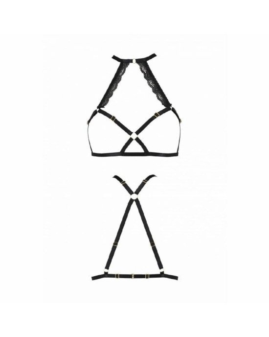 Портупея зі стреп із мереживом Lorry Bra black XXL/XXXL — Passion Exclusive: стрінги в комплекті Портупея зі стреп із мереживом Lorry Bra black XXL/XXXL — Passion Exclusive: стрінги в комплекті