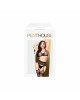 Комплект Penthouse Smoking Gun S/L Black, топ-бюстьє, колготки з доступом, імітація пояса для панчіх Комплект Penthouse Smoking Gun S/L Black, топ-бюстьє, колготки з доступом, імітація пояса для панчіх