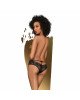 Трусики-бразиліана Penthouse Adore Me L/XL Black, квіткове мереживо, тоненькі ремінці, бантики Трусики-бразиліана Penthouse Adore Me L/XL Black, квіткове мереживо, тоненькі ремінці, бантики