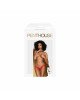 Трусики-тонг Penthouse Dangerous Darling M/L Red, мереживо, висока посадка, виріз спереду, бантик