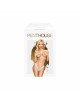 Трусики-тонг Penthouse Dangerous Darling M/L White, мереживо, висока посадка, виріз спереду, бантик Трусики-тонг Penthouse Dangerous Darling M/L White, мереживо, висока посадка, виріз спереду, бантик