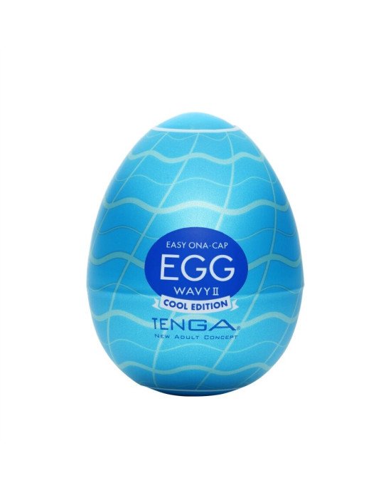 Мастурбатор-яйце Tenga Egg Wavy II Cool з подвійним хвилястим рельєфом та охолоджувальним ефектом Мастурбатор-яйце Tenga Egg Wavy II Cool з подвійним хвилястим рельєфом та охолоджувальним ефектом