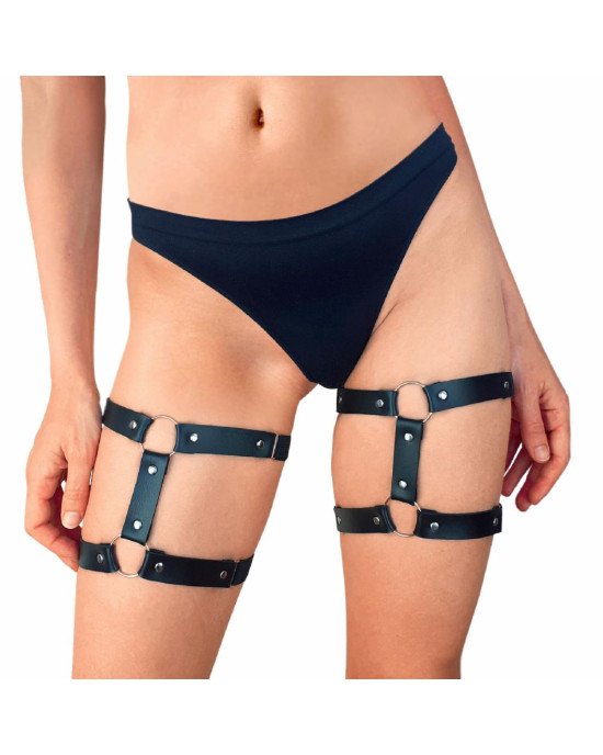 Гартери на ногу із натуральної шкіри Art of Sex - Kristina Leg Garters (2 шт), цвет Чорний Гартери на ногу із натуральної шкіри Art of Sex - Kristina Leg Garters (2 шт), цвет Чорний