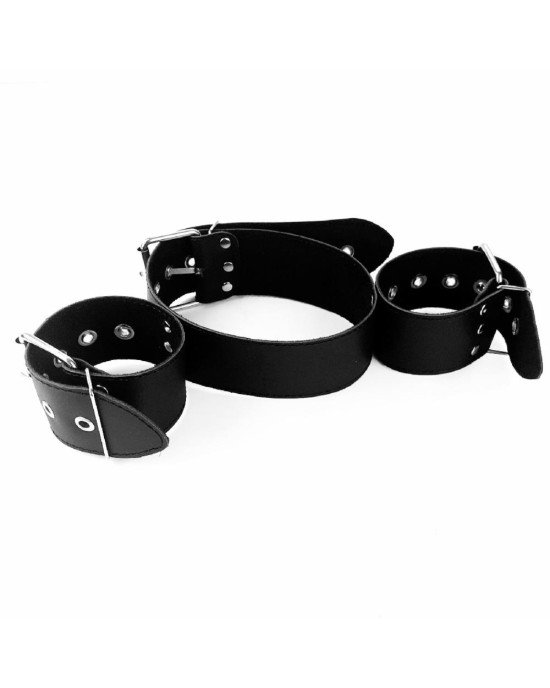 Нашийник з наручниками із натуральної шкіри Art of Sex - Bondage Collar with Handcuffs Нашийник з наручниками із натуральної шкіри Art of Sex - Bondage Collar with Handcuffs
