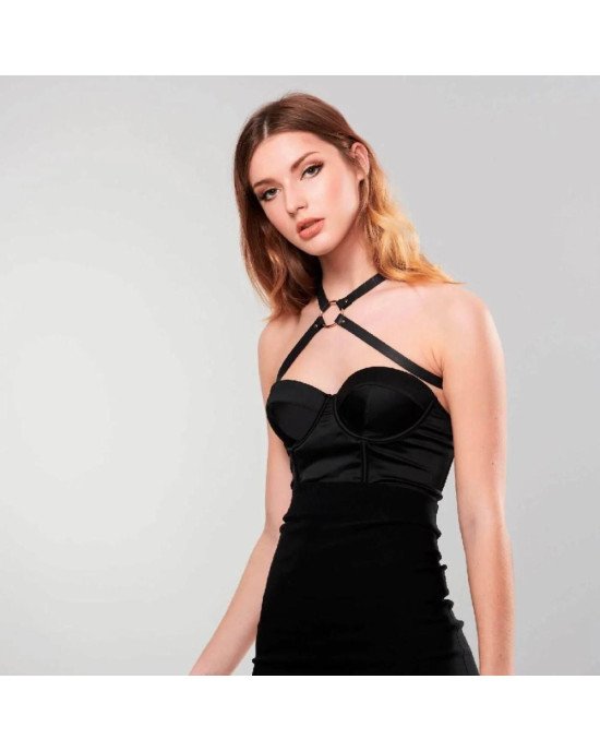Портупея з екошкіри Bijoux Indiscrets MAZE — Cross Chest Harness Black