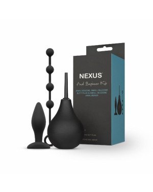 Набір новачка для анальної стимуляції Nexus ANAL BEGINNER KIT, спринцівка 224 мл, анальне намисто 20