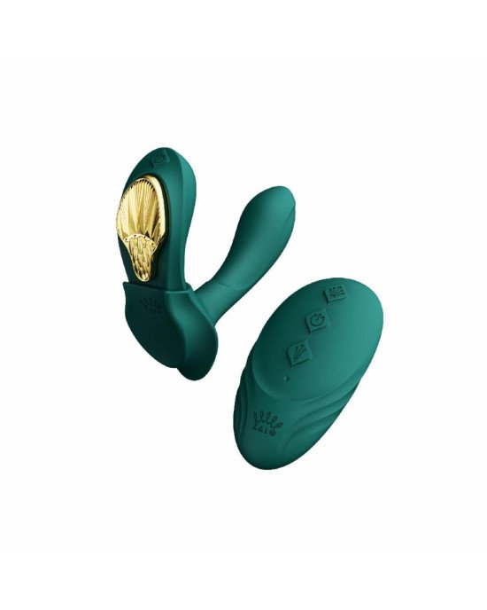 Смарт-вібратор у трусики Zalo - AYA Turquoise Green, насадка та пульт ДК