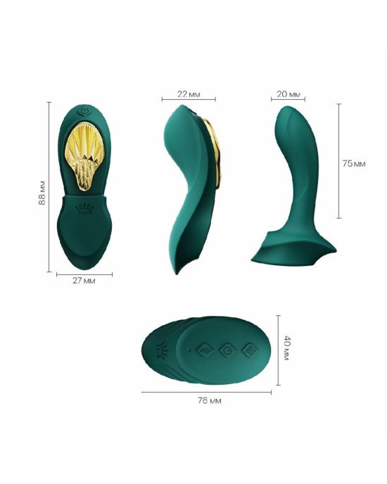Смарт-вібратор у трусики Zalo - AYA Turquoise Green, насадка та пульт ДК