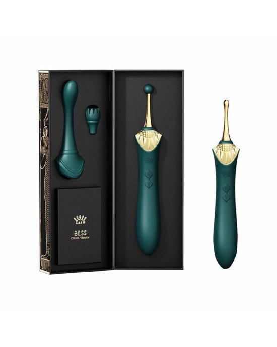 Вагінально-кліторальний вібратор Zalo — Bess Turquoise Green, багатофункціональний із насадками Вагінально-кліторальний вібратор Zalo — Bess Turquoise Green, багатофункціональний із насадками