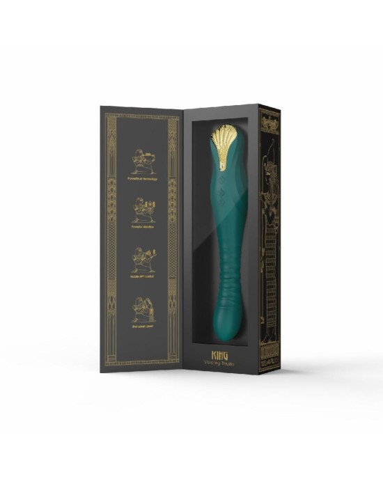 Смартвібратор-пульсатор Zalo — King Turquoise Green, кристал Swarovski Смартвібратор-пульсатор Zalo — King Turquoise Green, кристал Swarovski