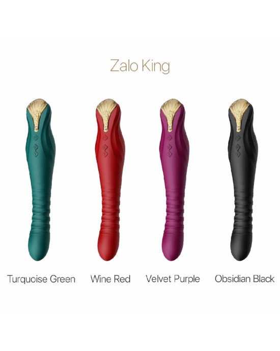 Смартвібратор-пульсатор Zalo — King Velvet Purple, кристал Swarovski