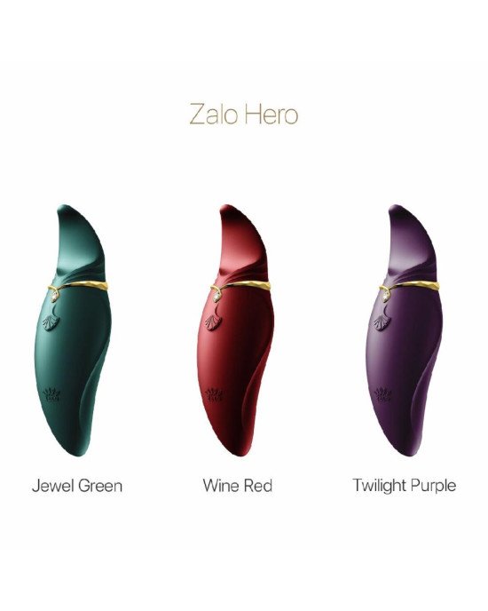 Вібратор 2в1 з язичком Zalo — Hero Jewel Green, кристал Swarovski Вібратор 2в1 з язичком Zalo — Hero Jewel Green, кристал Swarovski
