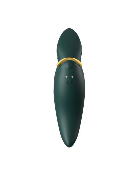 Вібратор 2в1 з язичком Zalo — Hero Jewel Green, кристал Swarovski Вібратор 2в1 з язичком Zalo — Hero Jewel Green, кристал Swarovski