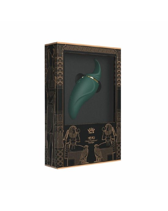 Вібратор 2в1 з язичком Zalo — Hero Jewel Green, кристал Swarovski Вібратор 2в1 з язичком Zalo — Hero Jewel Green, кристал Swarovski