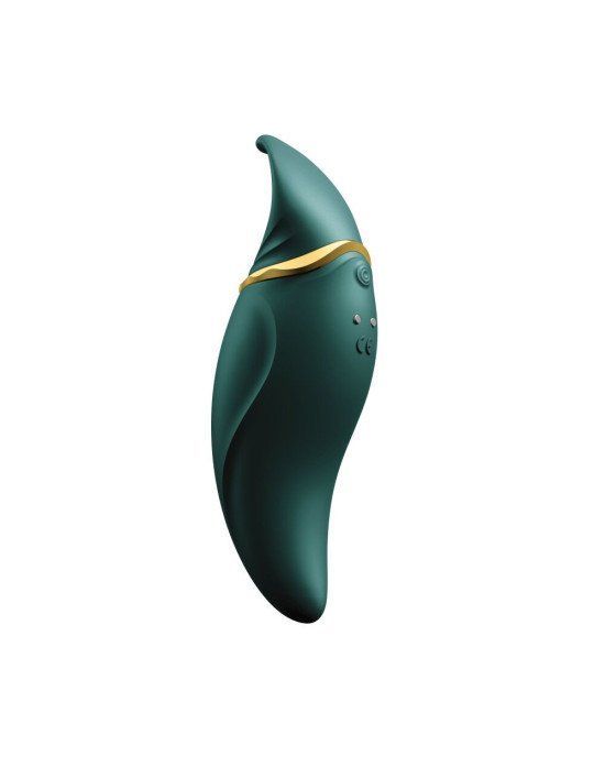 Вібратор 2в1 з язичком Zalo — Hero Jewel Green, кристал Swarovski Вібратор 2в1 з язичком Zalo — Hero Jewel Green, кристал Swarovski