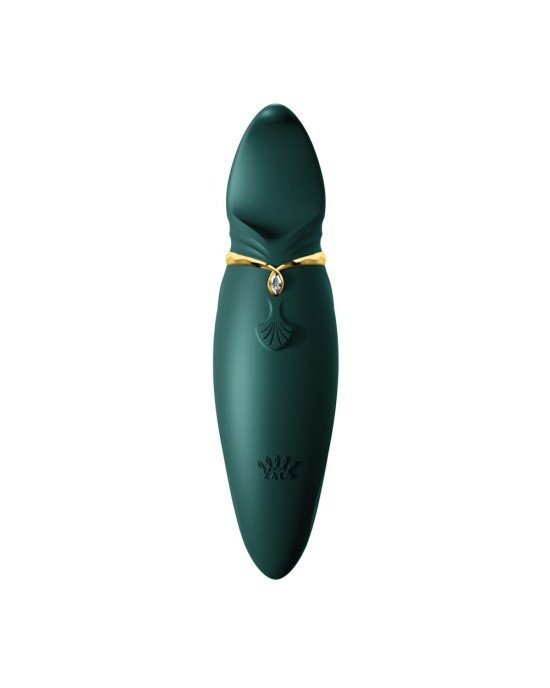 Вібратор 2в1 з язичком Zalo — Hero Jewel Green, кристал Swarovski Вібратор 2в1 з язичком Zalo — Hero Jewel Green, кристал Swarovski