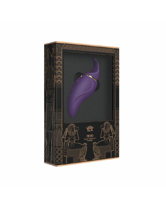 Вібратор 2в1 з язичком Zalo — Hero Twilight Purple, кристал Swarovski