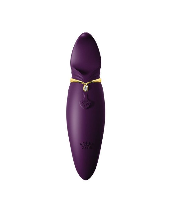 Вібратор 2в1 з язичком Zalo — Hero Twilight Purple, кристал Swarovski