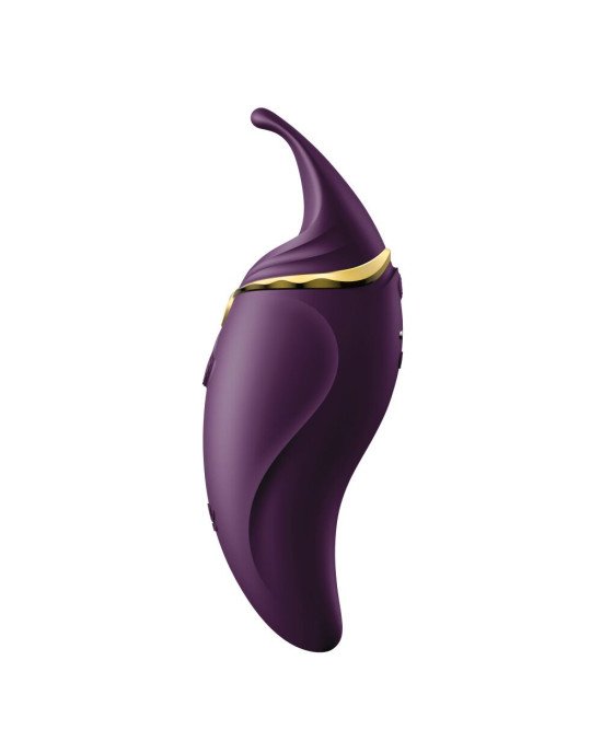 Вібратор 2в1 з язичком Zalo — Hero Twilight Purple, кристал Swarovski