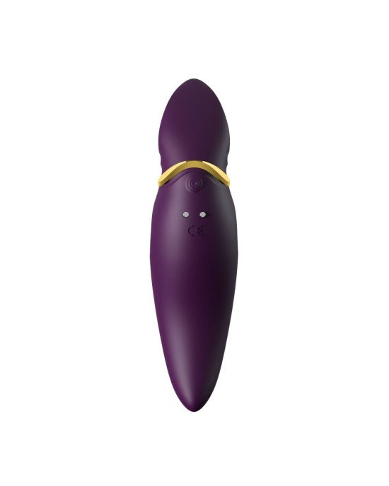 Вібратор 2в1 з язичком Zalo — Hero Twilight Purple, кристал Swarovski