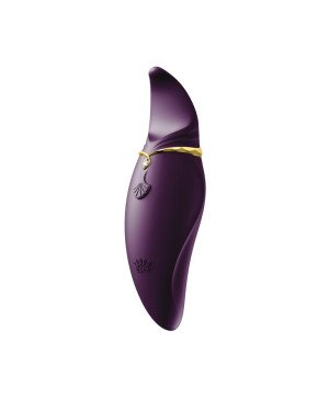 Вібратор 2в1 з язичком Zalo — Hero Twilight Purple, кристал Swarovski
