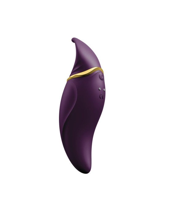 Вібратор 2в1 з язичком Zalo — Hero Twilight Purple, кристал Swarovski