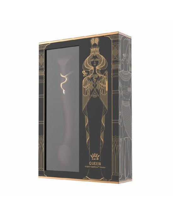 Смартвібратор 3в1 Zalo — Queen Wine Red, пульсівна перлина та вакуум, кристал Swarovski