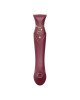Смартвібратор 3в1 Zalo — Queen Wine Red, пульсівна перлина та вакуум, кристал Swarovski