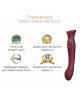 Смартвібратор 3в1 Zalo — Queen Wine Red, пульсівна перлина та вакуум, кристал Swarovski