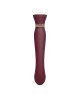 Смартвібратор 3в1 Zalo — Queen Wine Red, пульсівна перлина та вакуум, кристал Swarovski