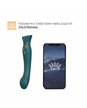 Смартвібратор 3в1 Zalo — Queen Jewel Green, пульсівна перлина та вакуум, кристал Swarovski Смартвібратор 3в1 Zalo — Queen Jewel Green, пульсівна перлина та вакуум, кристал Swarovski