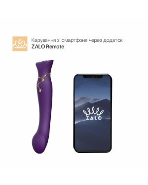 Смартвібратор 3в1 Zalo — Queen Twilight Purple, пульсівна перлина та вакуум, кристал Swarovski Смартвібратор 3в1 Zalo — Queen Twilight Purple, пульсівна перлина та вакуум, кристал Swarovski