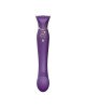 Смартвібратор 3в1 Zalo — Queen Twilight Purple, пульсівна перлина та вакуум, кристал Swarovski