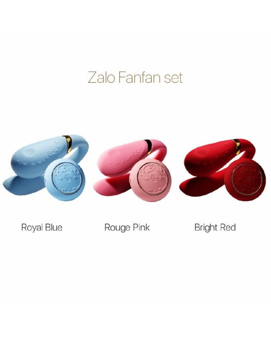 Смартвібратор для пар Zalo Fanfan set Royal Blue, пульт ДК