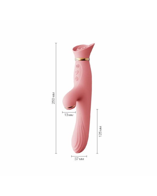 Вібратор з підігрівом та вакуумною стимуляцією клітора Zalo - ROSE Vibrator Strawberry Pink Вібратор з підігрівом та вакуумною стимуляцією клітора Zalo - ROSE Vibrator Strawberry Pink