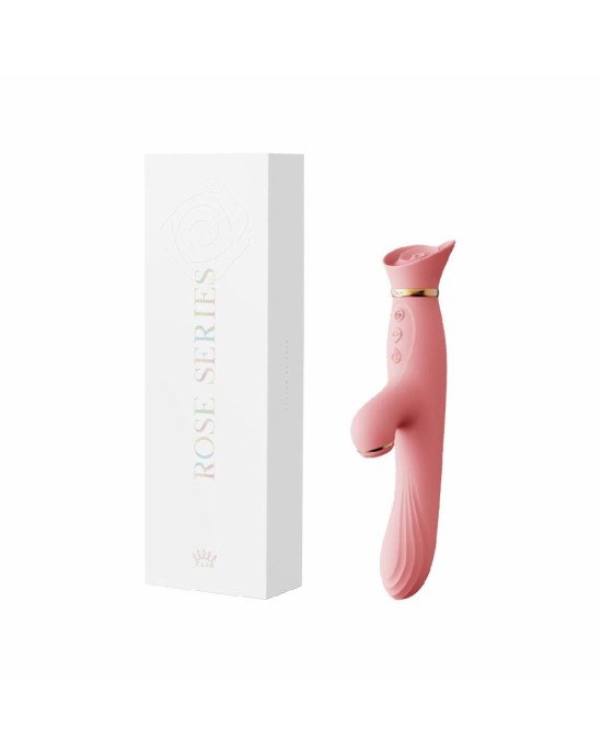 Вібратор з підігрівом та вакуумною стимуляцією клітора Zalo - ROSE Vibrator Strawberry Pink Вібратор з підігрівом та вакуумною стимуляцією клітора Zalo - ROSE Vibrator Strawberry Pink