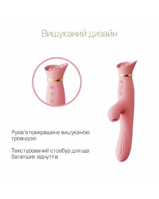 Вібратор з підігрівом та вакуумною стимуляцією клітора Zalo - ROSE Vibrator Strawberry Pink Вібратор з підігрівом та вакуумною стимуляцією клітора Zalo - ROSE Vibrator Strawberry Pink