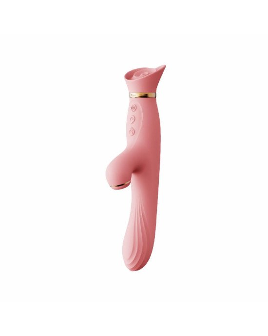 Вібратор з підігрівом та вакуумною стимуляцією клітора Zalo - ROSE Vibrator Strawberry Pink Вібратор з підігрівом та вакуумною стимуляцією клітора Zalo - ROSE Vibrator Strawberry Pink