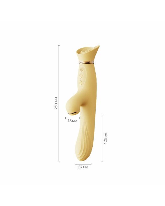 Вібратор з підігрівом та вакуумною стимуляцією клітора Zalo - ROSE Vibrator Lemon Yellow Вібратор з підігрівом та вакуумною стимуляцією клітора Zalo - ROSE Vibrator Lemon Yellow