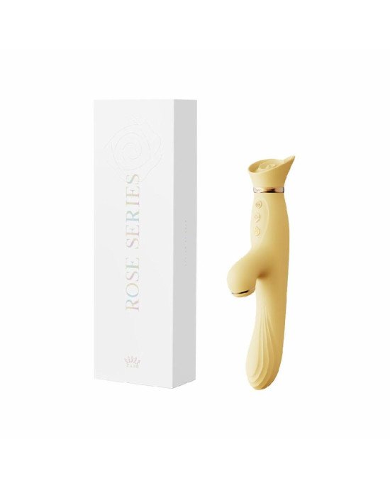 Вібратор з підігрівом та вакуумною стимуляцією клітора Zalo - ROSE Vibrator Lemon Yellow Вібратор з підігрівом та вакуумною стимуляцією клітора Zalo - ROSE Vibrator Lemon Yellow