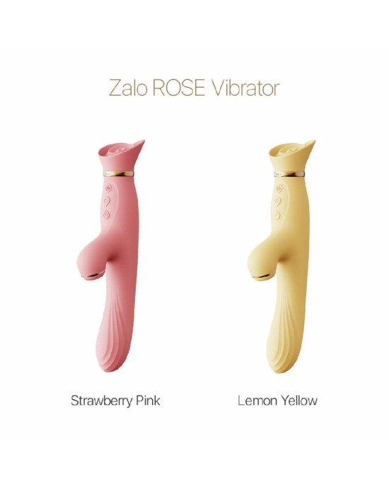 Вібратор з підігрівом та вакуумною стимуляцією клітора Zalo - ROSE Vibrator Lemon Yellow Вібратор з підігрівом та вакуумною стимуляцією клітора Zalo - ROSE Vibrator Lemon Yellow